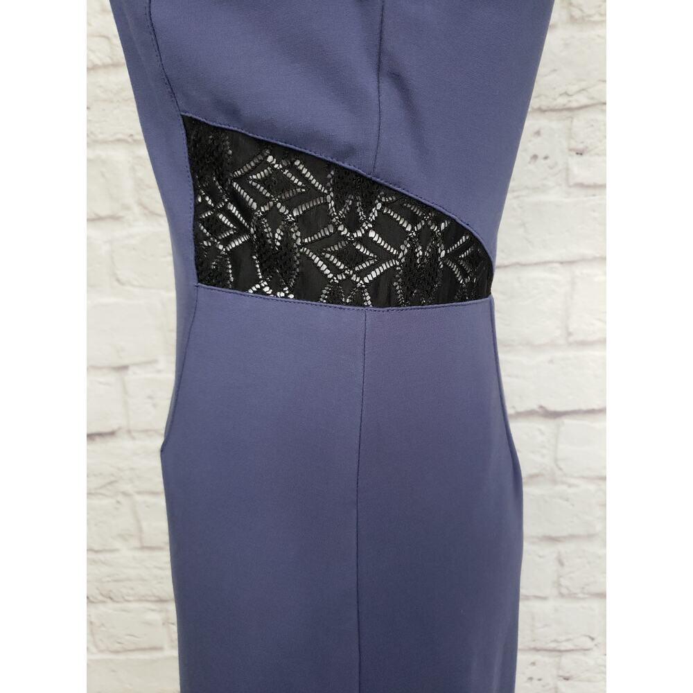Rebecca Taylor Blue Harbour Ponte Knit Sheath Dress Black Lace Detail Sz 2 - Picture 8 of 16